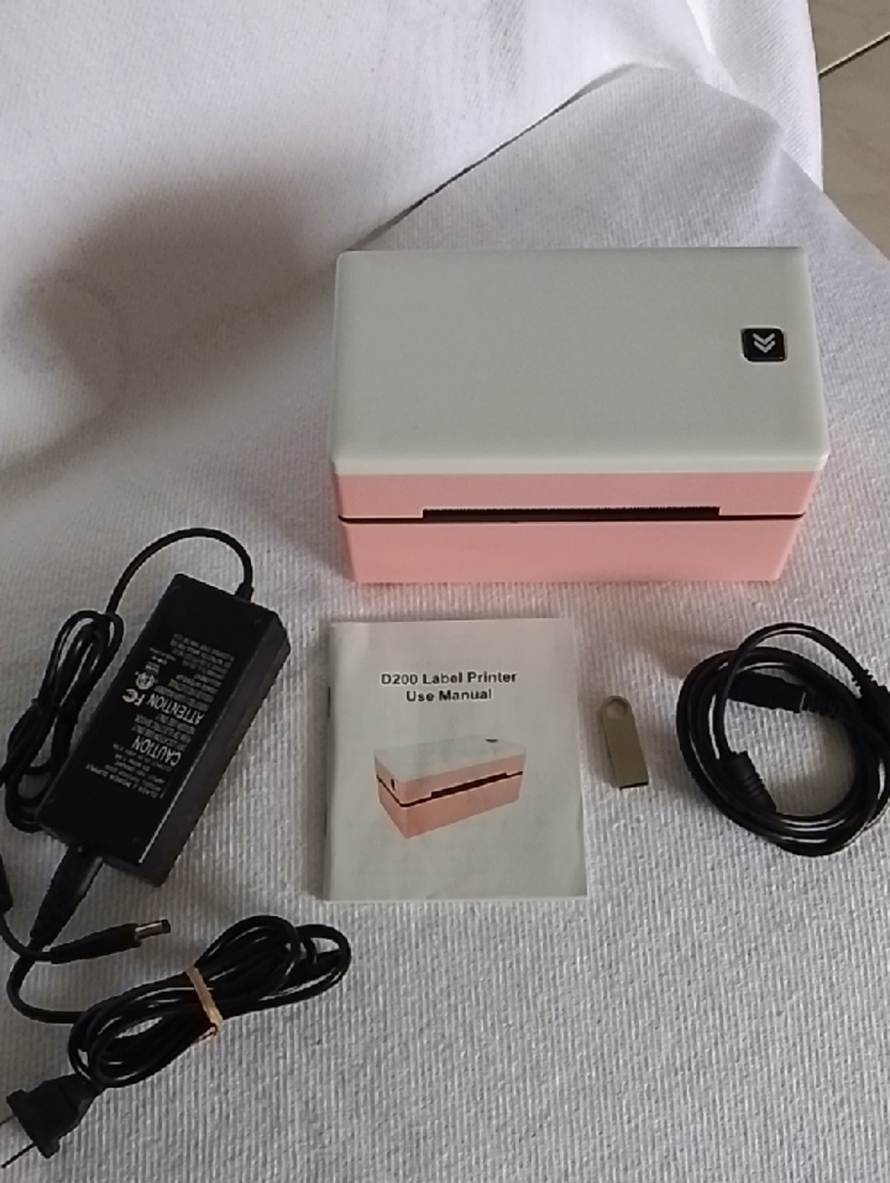 D200 Pink and White Label Printer with Accessories
